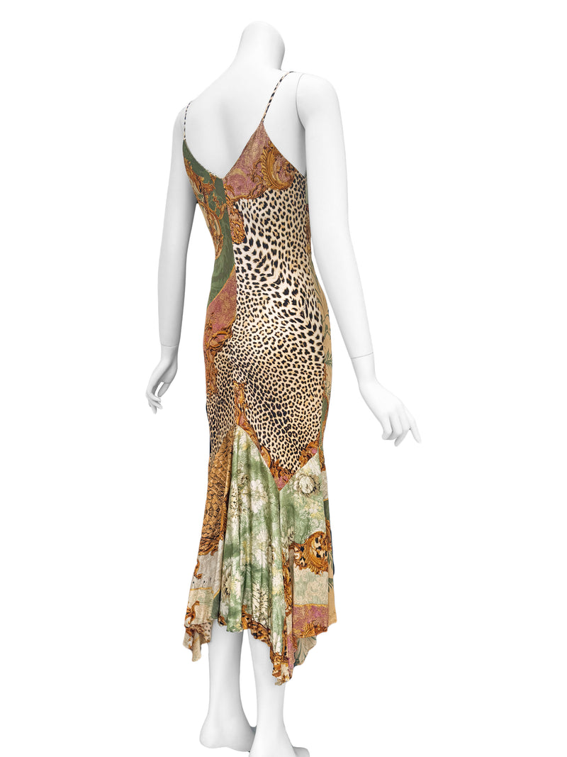 Roberto Cavalli A/W 2005 Baroque Print Silk Midi Dress