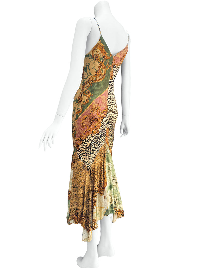 Roberto Cavalli A/W 2005 Baroque Print Silk Midi Dress