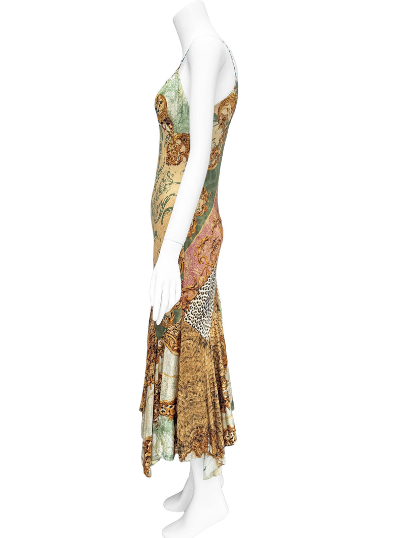 Roberto Cavalli A/W 2005 Baroque Print Silk Midi Dress