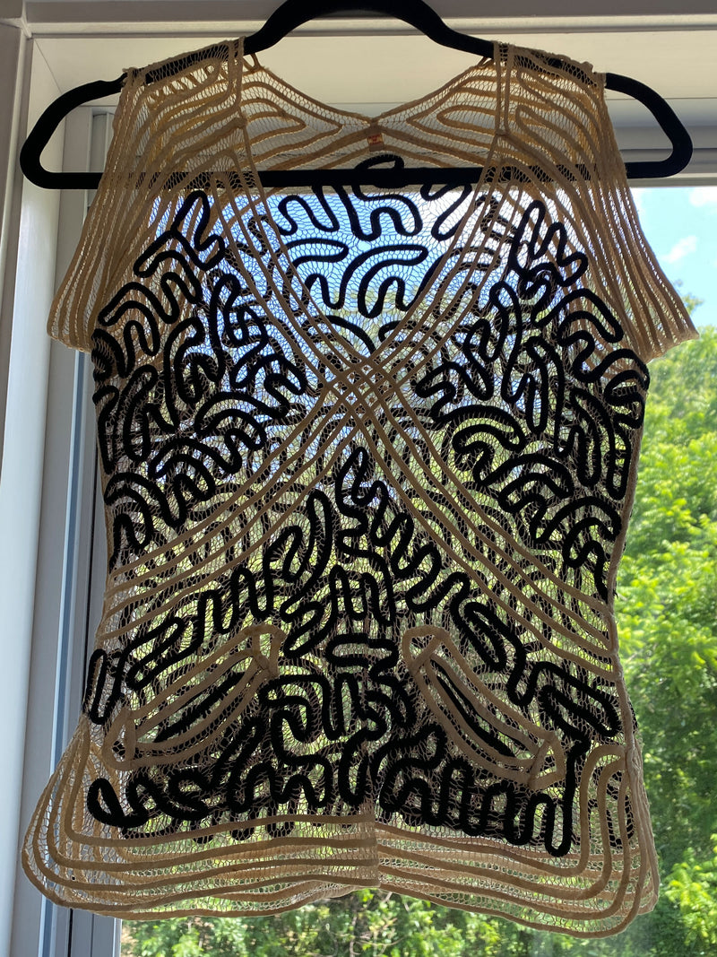 1930s Handmade Silk Soutache Top