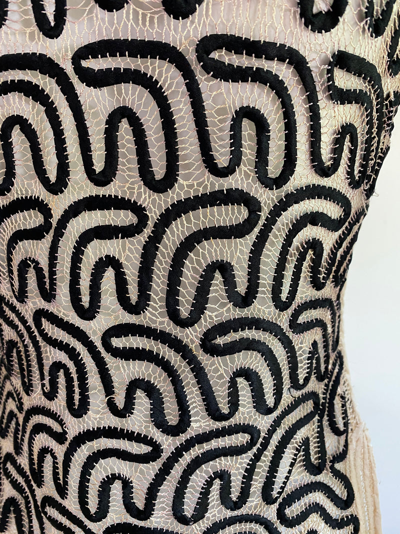 1930s Handmade Silk Soutache Top