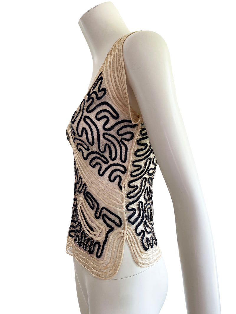 1930s Handmade Silk Soutache Top