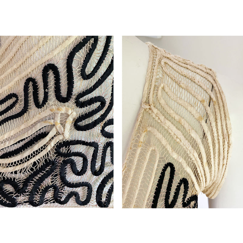 1930s Handmade Silk Soutache Top