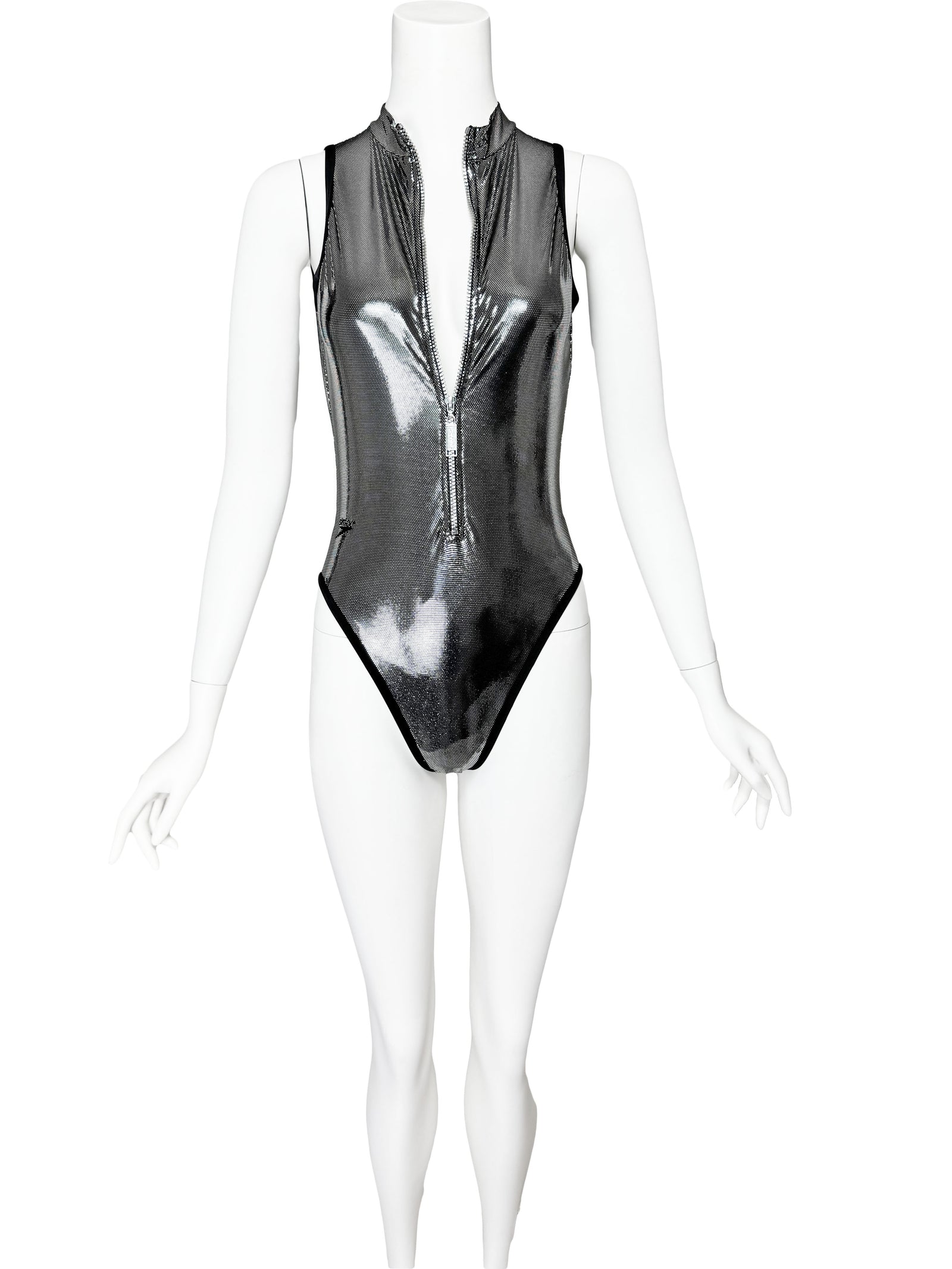 Speedo 1997 Silver Zip Front Swimsuit as seen on Tyra Banks