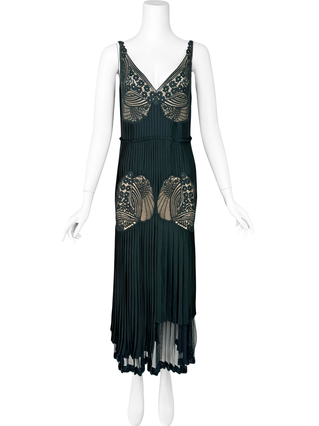 Stella McCartney A/W 2016 Runway Green Pleated Maxi Dress – Sweet Disorder Vintage