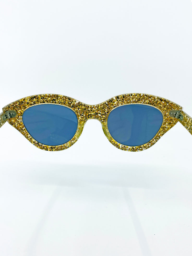 1950s Gold Glitter Sunglasses