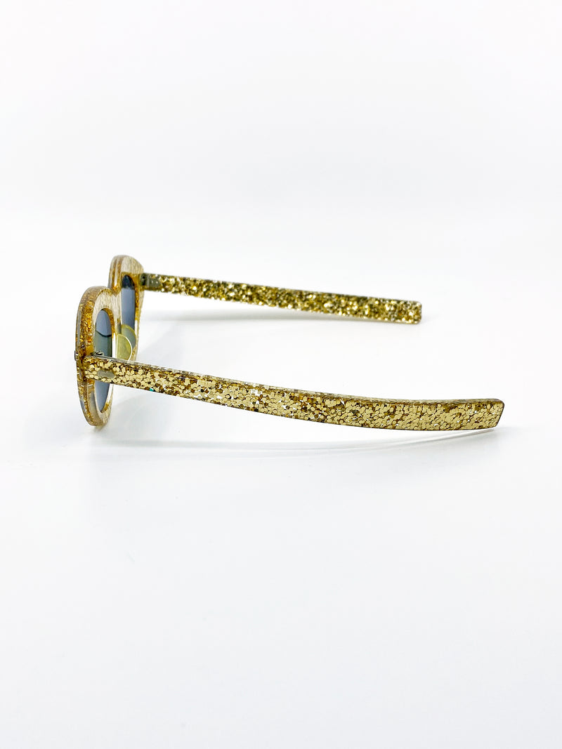 1950s Gold Glitter Sunglasses