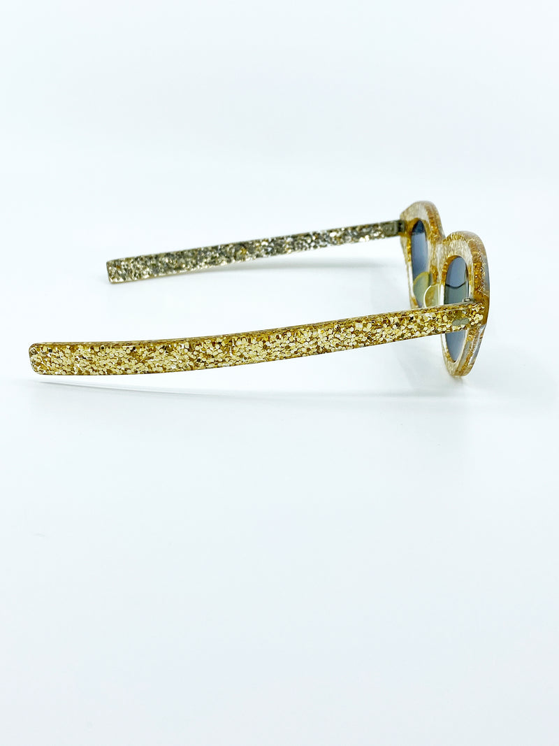 1950s Gold Glitter Sunglasses