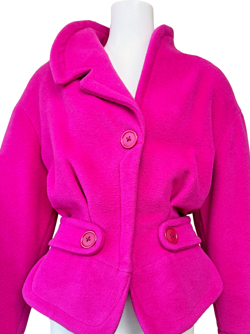 Thierry Mugler 1990s Pink Wool Jacket