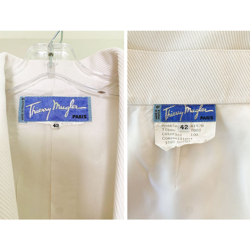 Thierry Mugler 1990s White Skirt Suit