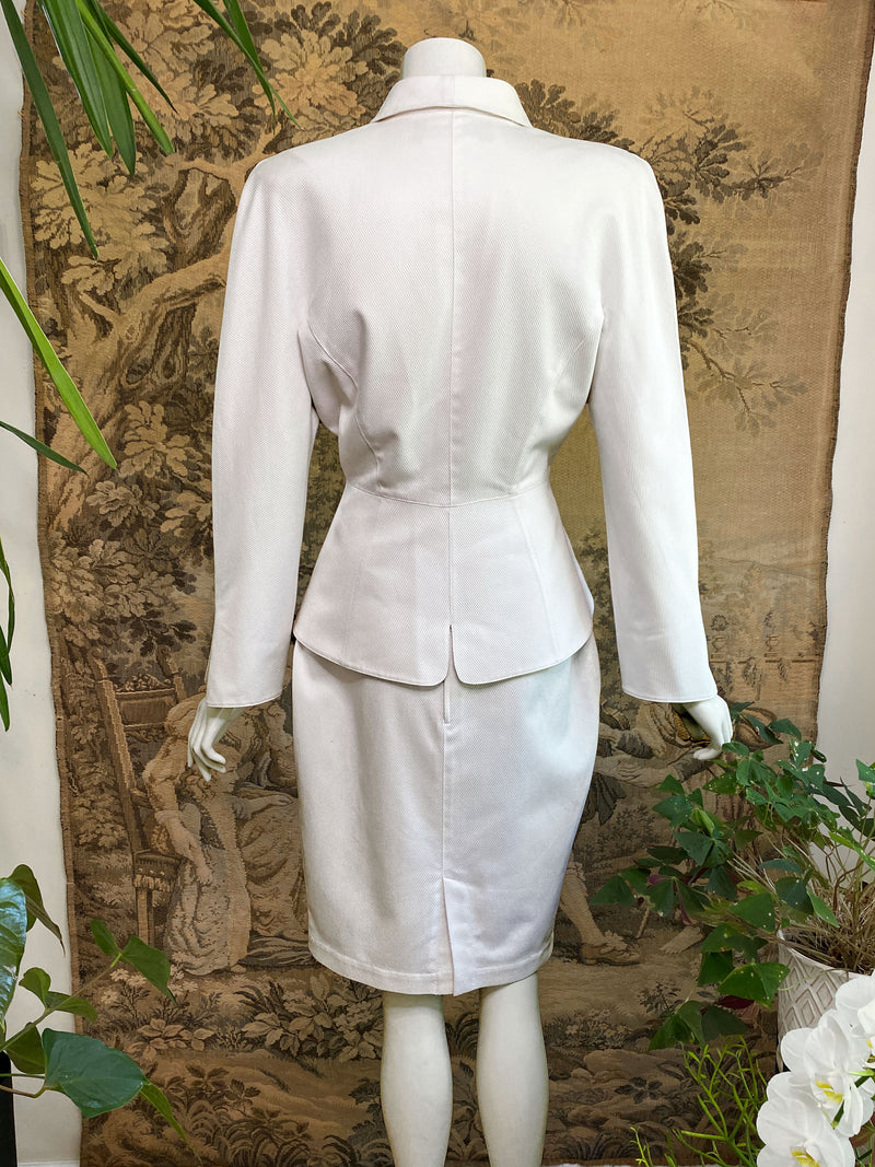 Thierry Mugler 1990s White Skirt Suit