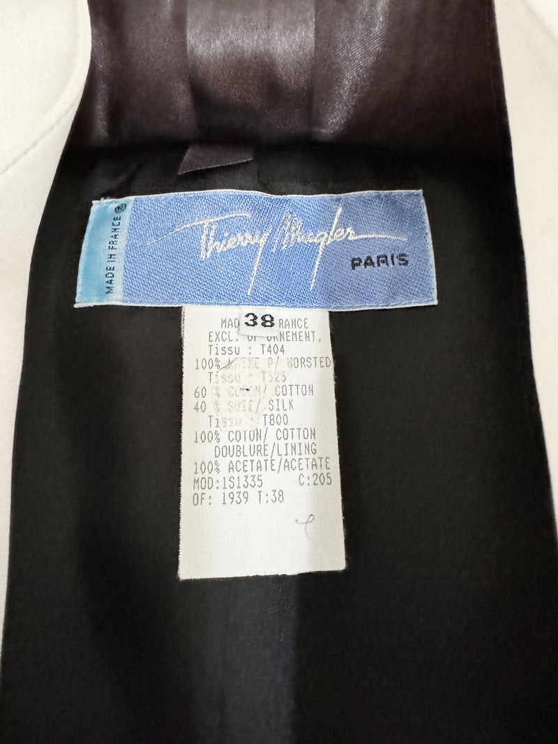 Thierry Mugler 1990s Velvet & Satin Trimmed Skirt Suit