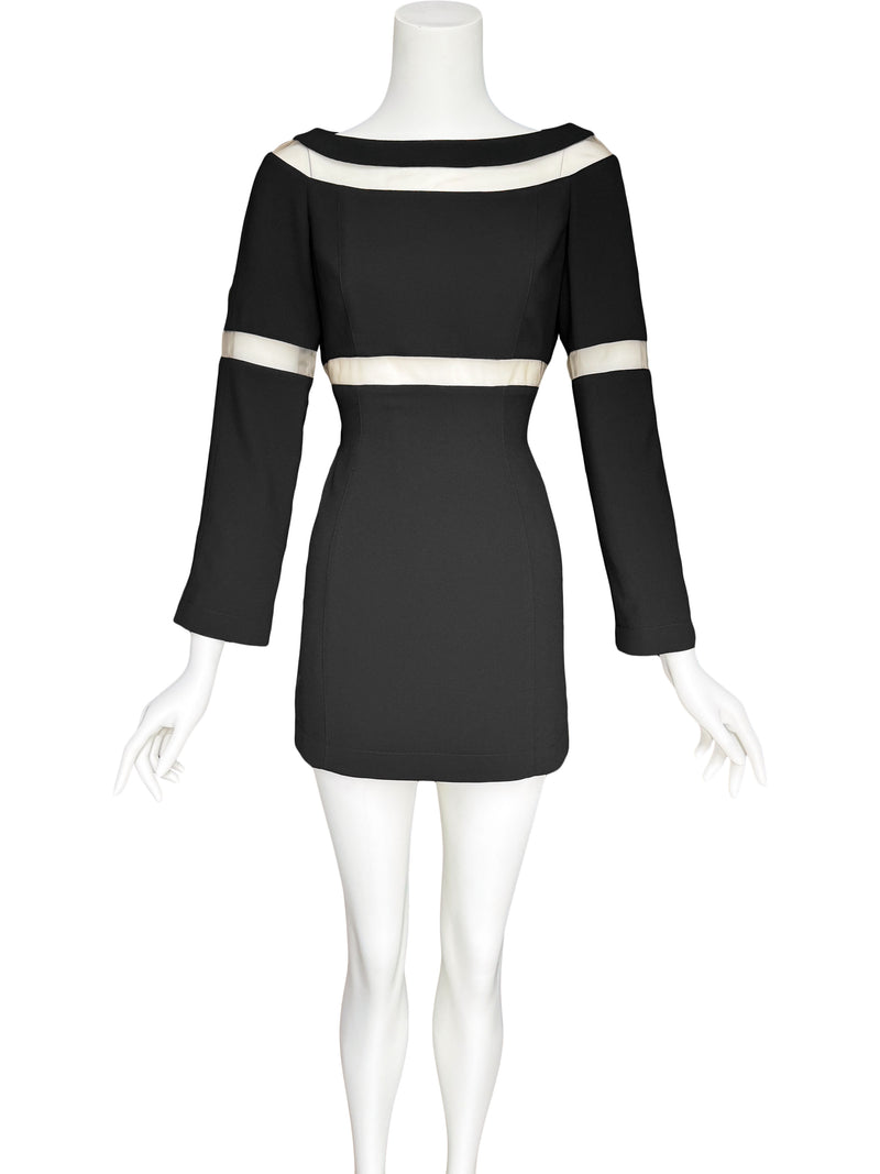 Thierry Mugler F/W 1999 Black Cutout Mini Dress