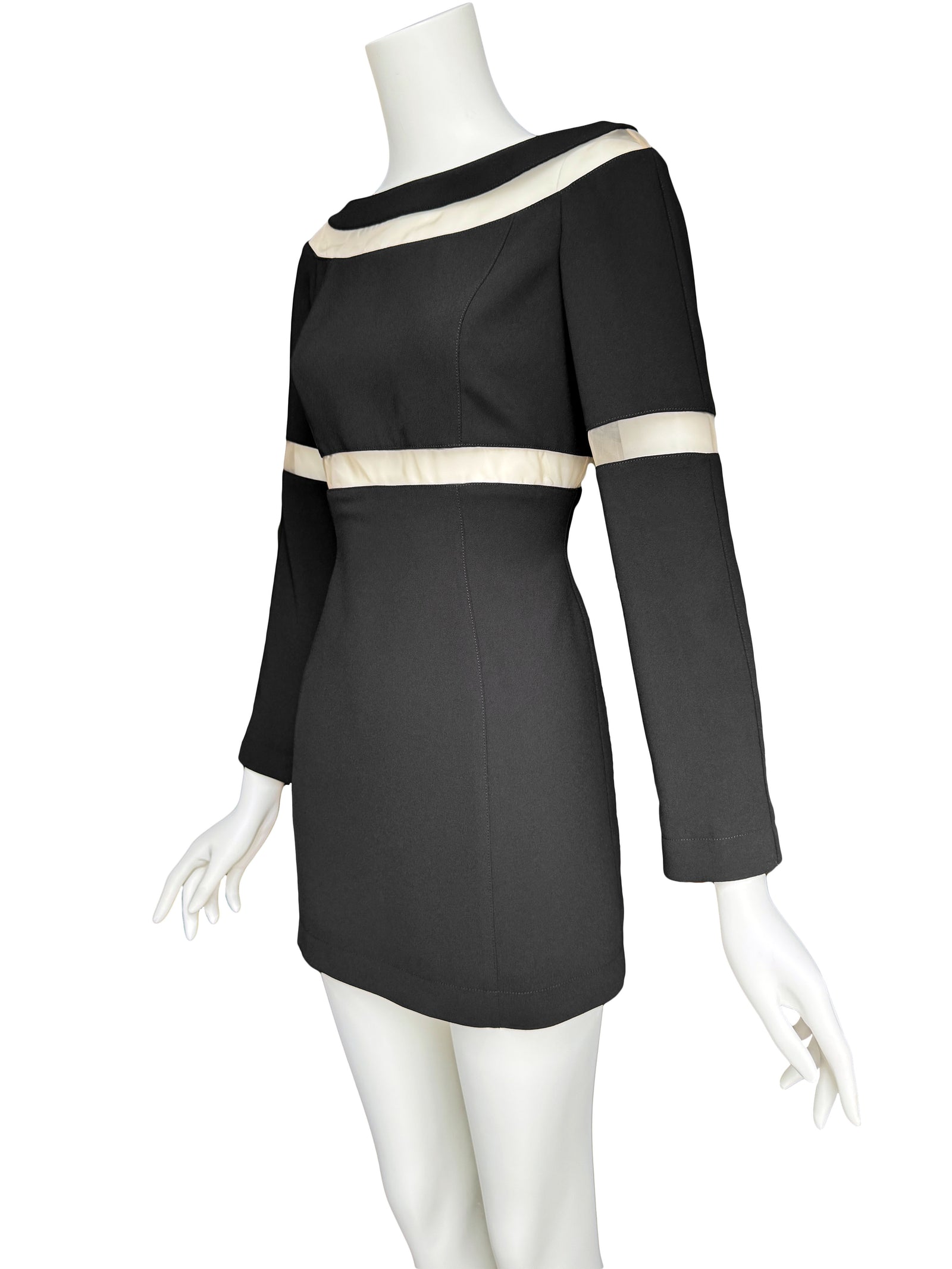 mugler long sleeve mini dress Thierry Mugler F/W 1999 Black Cutout Mini Dress – Sweet Disorder Vintage