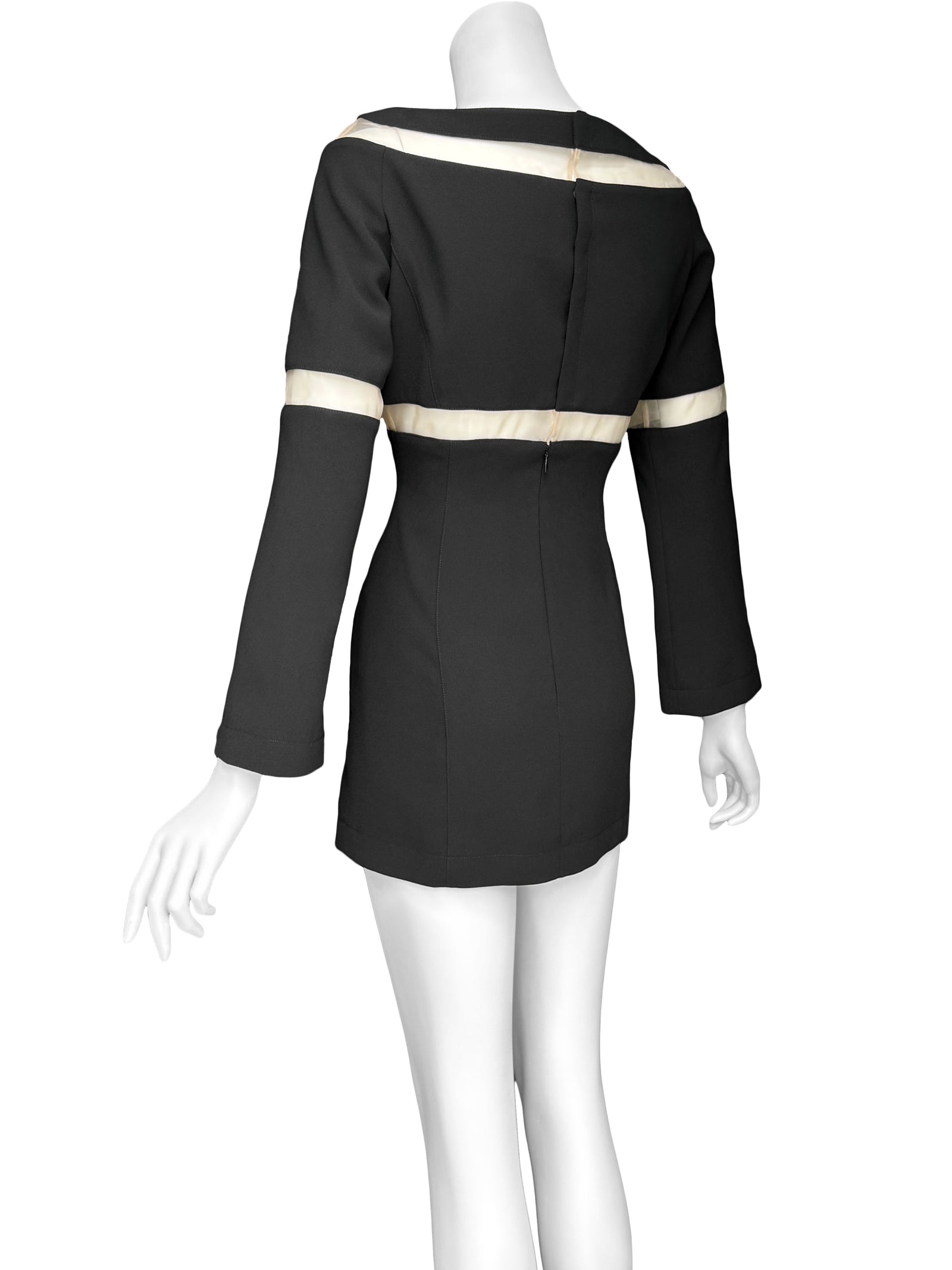 mugler long sleeve mini dress Thierry Mugler F/W 1999 Black Cutout Mini Dress – Sweet Disorder Vintage