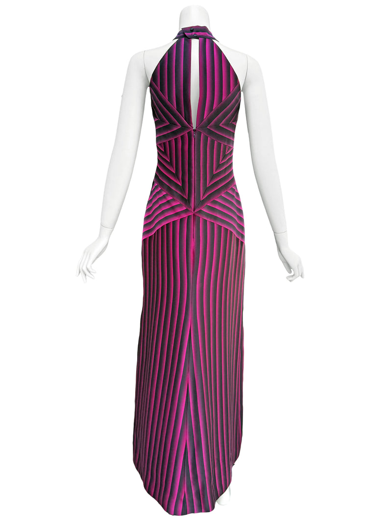 Thierry Mugler A/W 2001 Striped Silk Gown