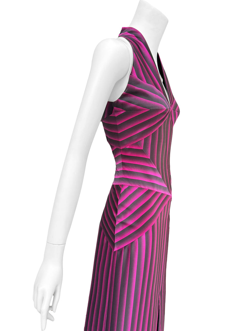 Thierry Mugler A/W 2001 Striped Silk Gown