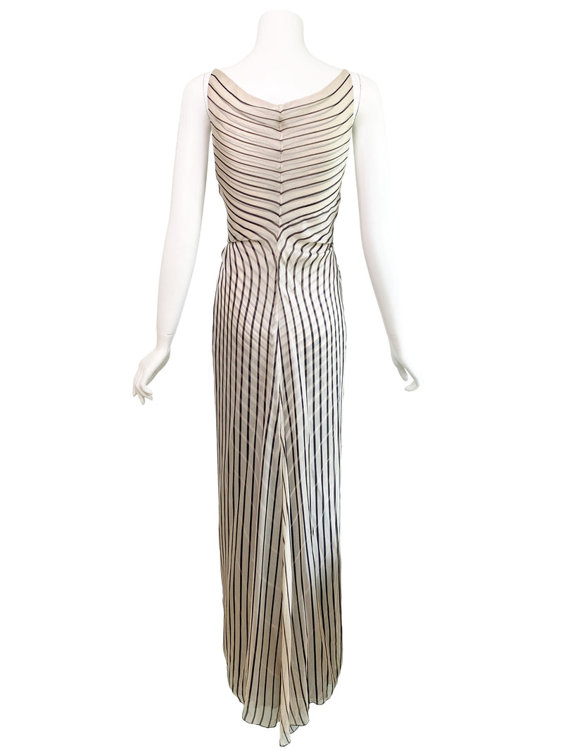Valentino S/S 2001 Deco Striped Silk Gown