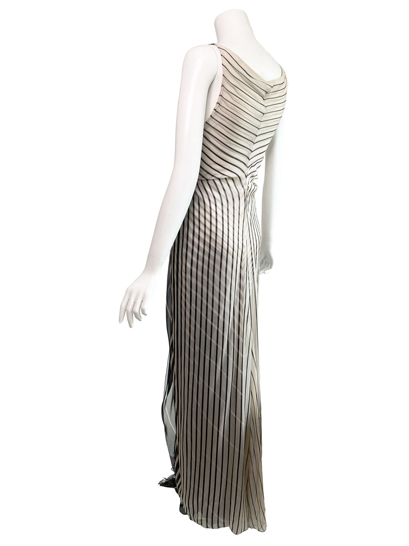 Valentino S/S 2001 Deco Striped Silk Gown