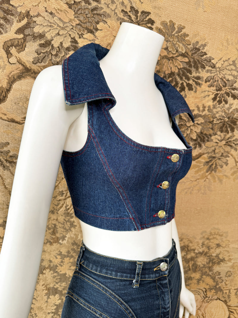 Vivienne Westwood Red Label 1990s Denim Corset Top