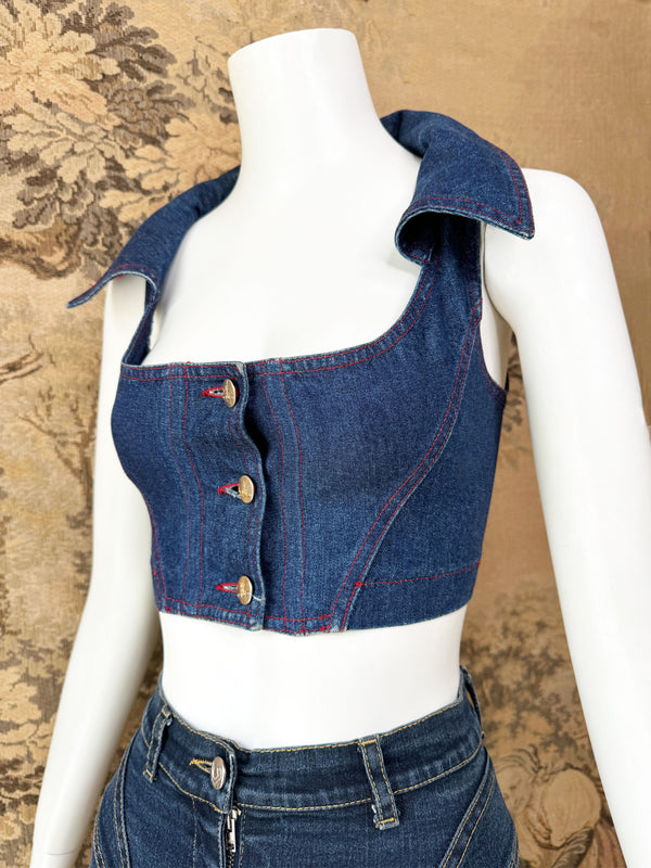 Vivienne Westwood Red Label 1990s Denim Corset Top