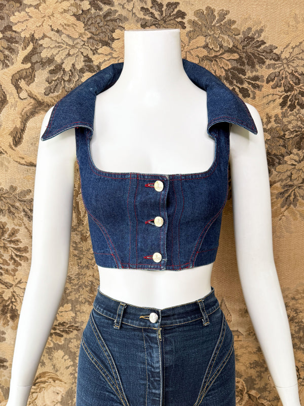 Vivienne Westwood Red Label 1990s Denim Corset Top