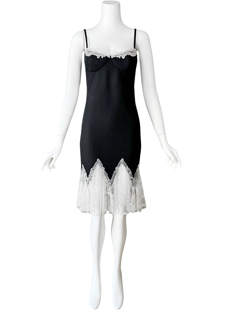 versace mermaid dress Gianni Couture S/S 2002 Black & White Lace Color:Sport Education Print summer Bogo 50 Flowy Halter Lace Crop loosely falling sleeves and