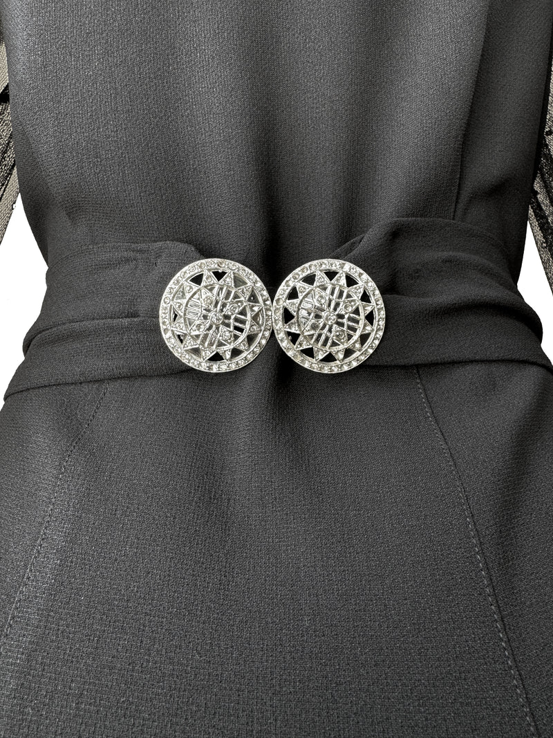 1930s Vionnet Adaption Black Illusion Maxi Dress