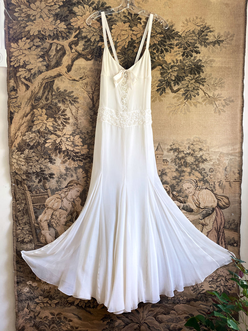 Valentino Roma 1990s Silk & Lace Gown