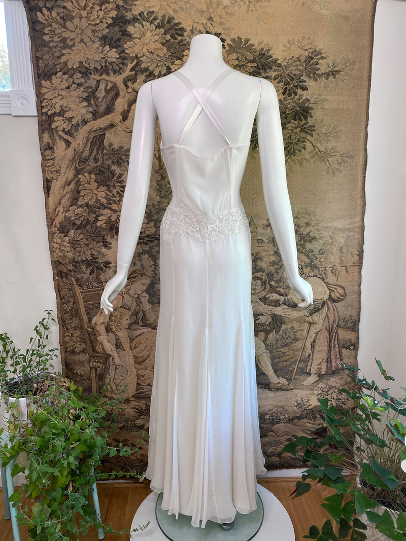Valentino Roma 1990s Silk & Lace Gown