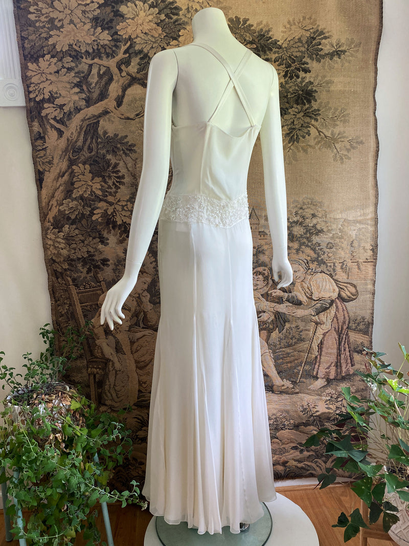 Valentino Roma 1990s Silk & Lace Gown