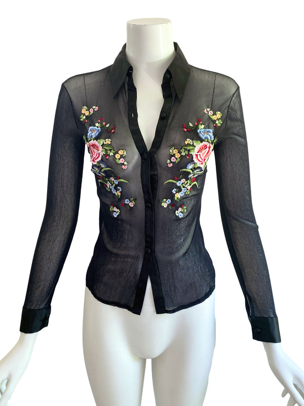 Vivienne Tam 1990s Embroidered Shirt