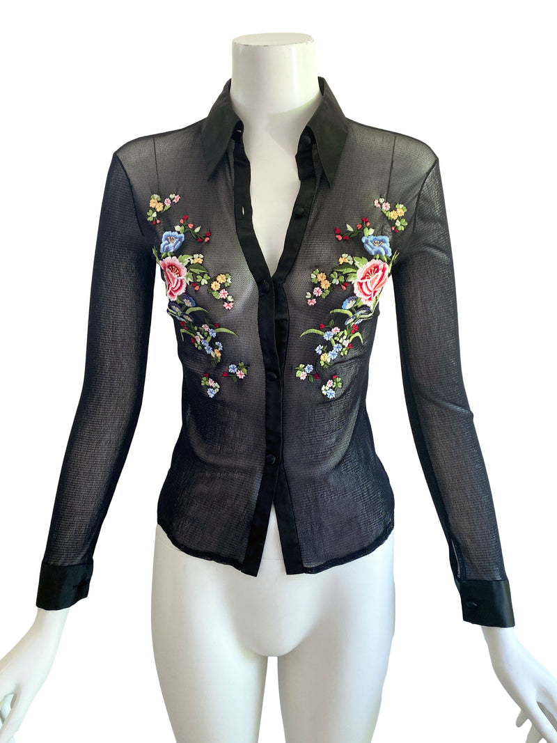 Vivienne Tam 1990s Embroidered Shirt