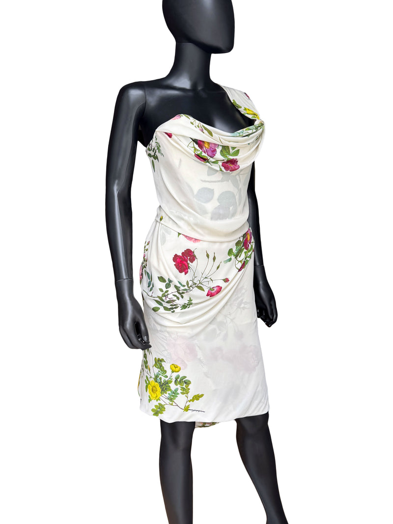 Vivienne Westwood White Floral Print Silk Corset Dress Sweet Disorder Vintage Vivienne Westwood White Floral Print Silk Corset Dress Sweet Disorder Vintage