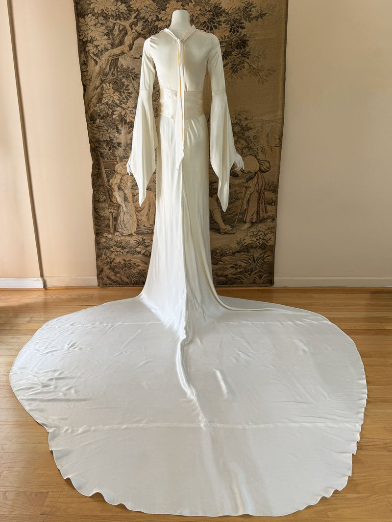 1930s Vionnet Inspired Silk Wedding Dress – Sweet Disorder Vintage