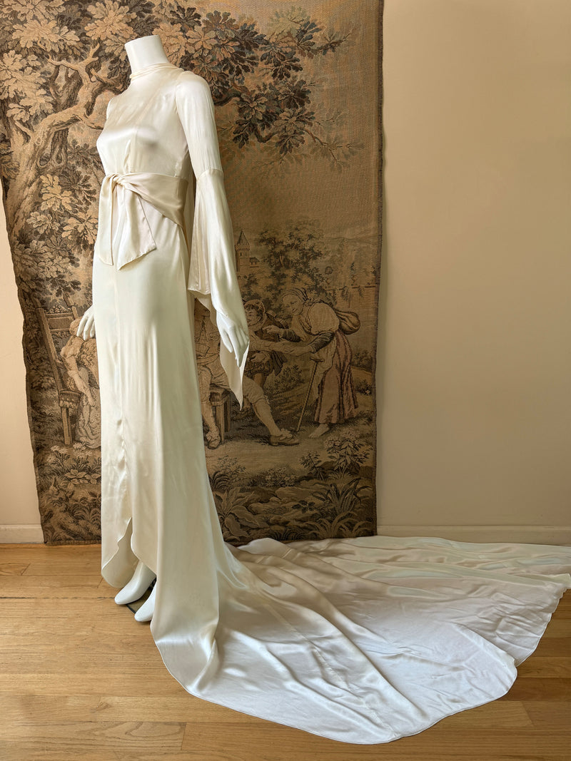 Bias Cut 30s Style Wedding Dress 1930s Vionnet Inspired Silk