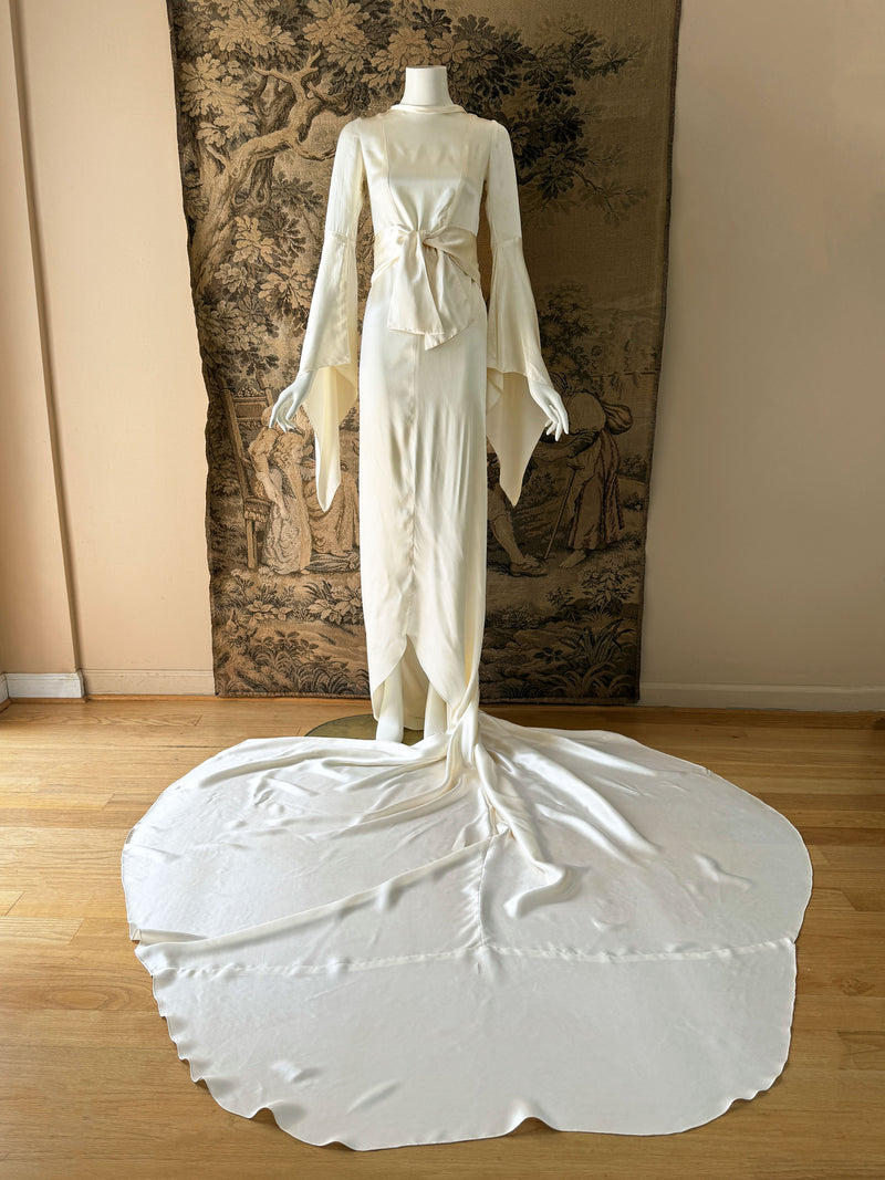 1930s Vionnet Inspired Silk Wedding Dress 1930s Vionnet Inspired Silk Wedding Dress