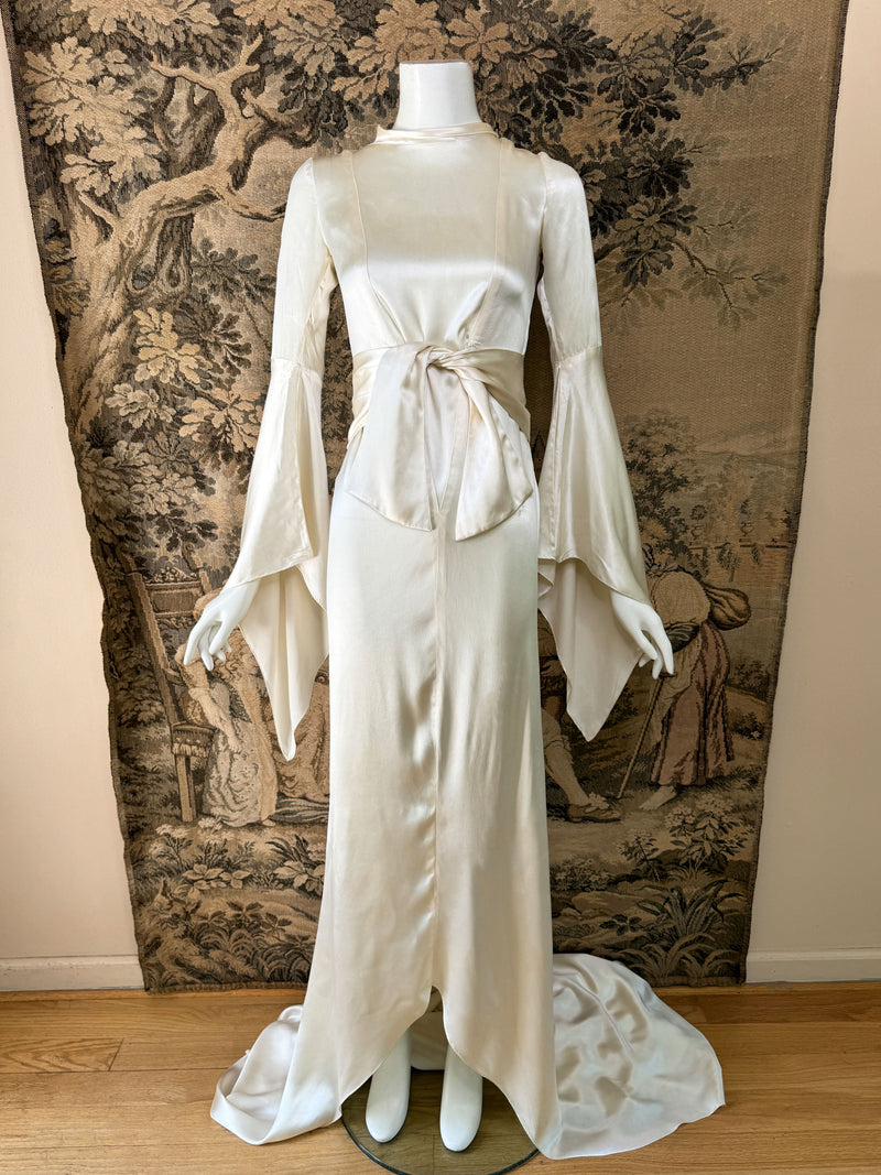 1930s Vionnet Inspired Silk Wedding Dress 1930s Vionnet Inspired Silk Wedding Dress