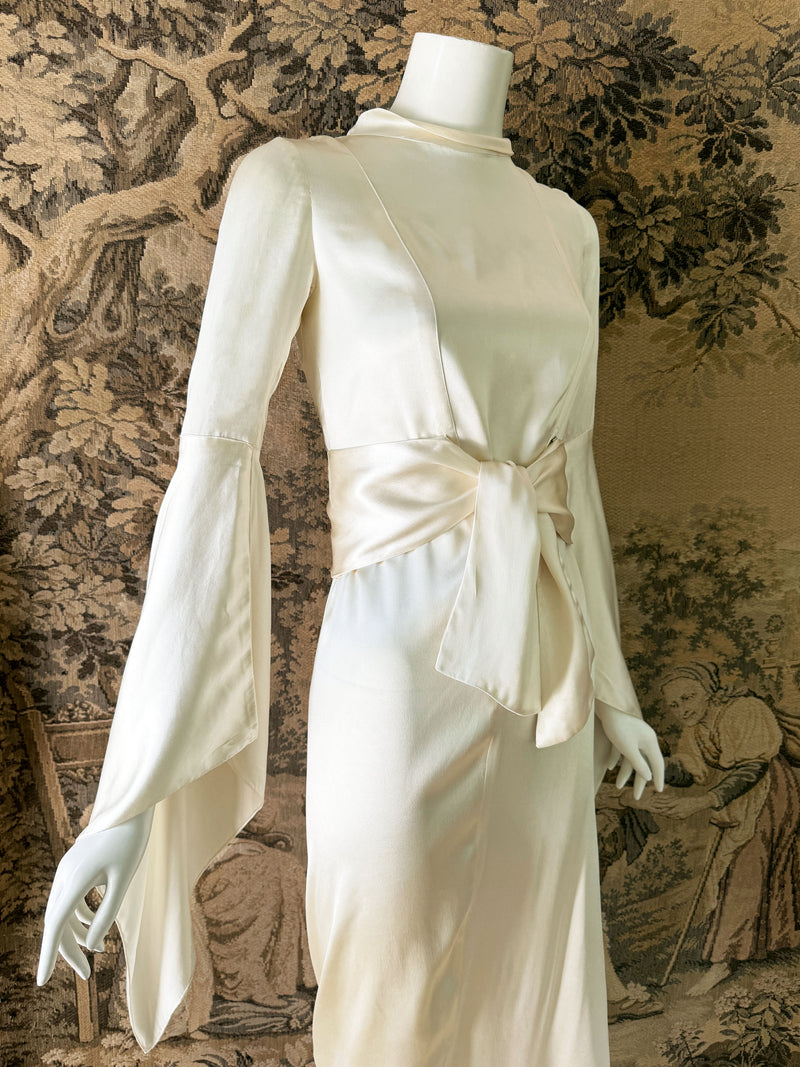 1930s Vionnet Inspired Silk Wedding Dress