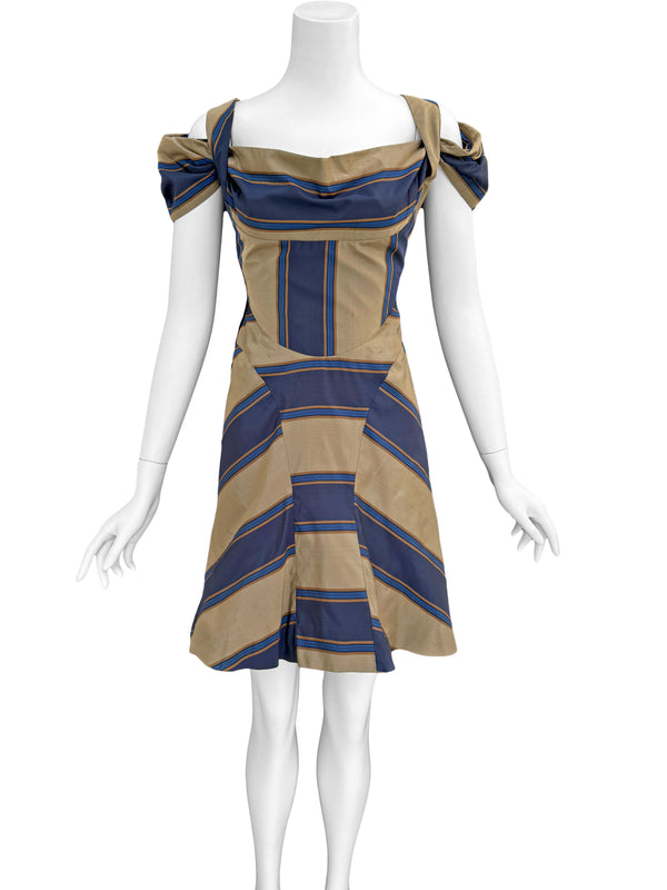 Vivienne Westwood S/S 1998 'Tied To the Mast'  Striped Taffeta Dress