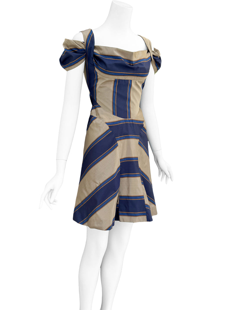 Vivienne Westwood S/S 1998 'Tied To the Mast'  Striped Taffeta Dress