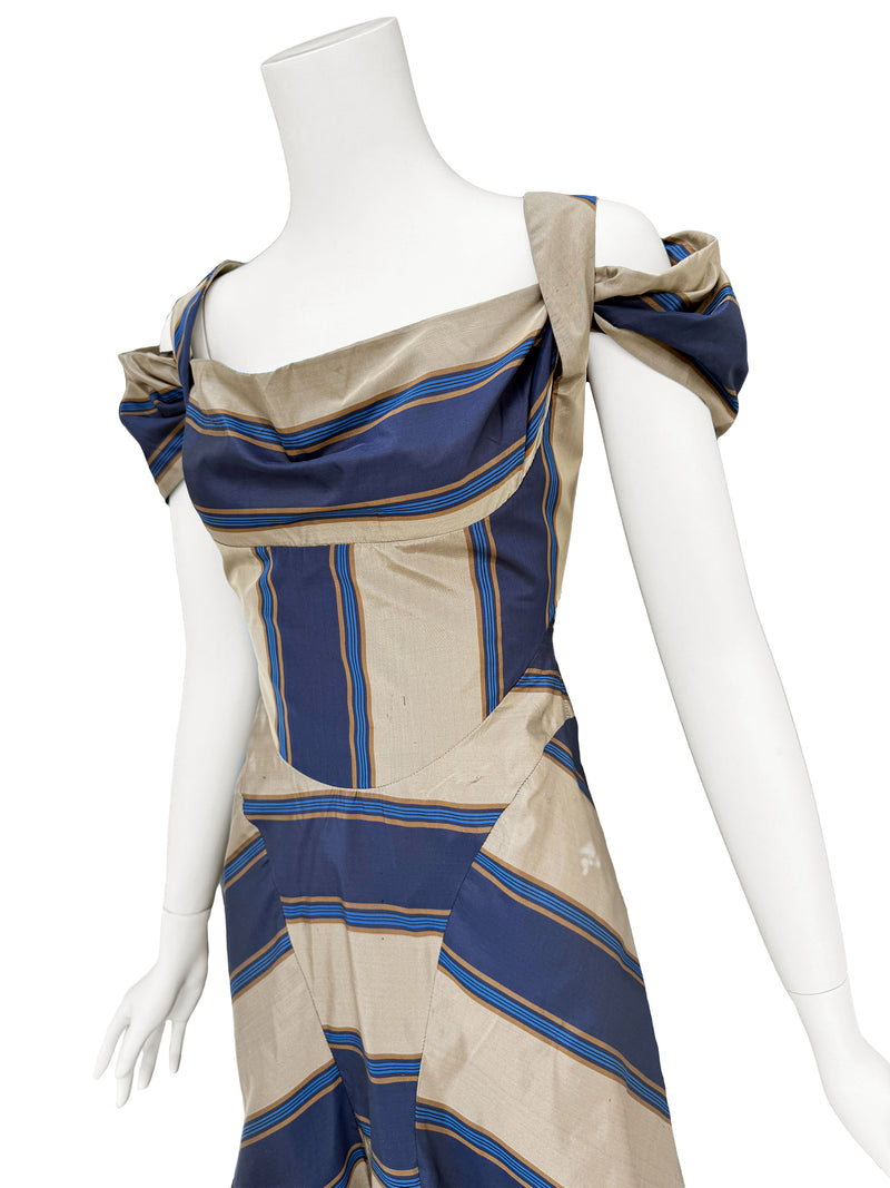 Vivienne Westwood S/S 1998 'Tied To the Mast' Striped Taffeta Dress – Sweet Disorder Vintage Vivienne Westwood S/S 1998 'Tied To the Mast' Striped Taffeta Dress – Sweet Disorder Vintage