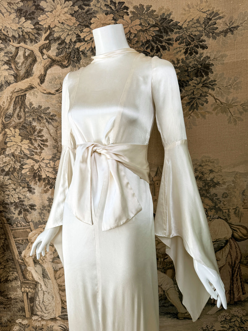 1930s Vionnet Inspired Silk Wedding Dress 1930s Vionnet Inspired Silk Wedding Dress
