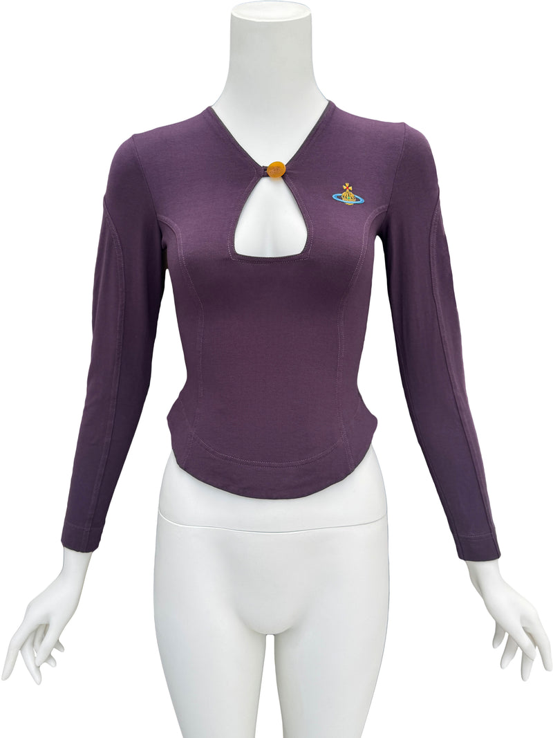 Vivienne Westwood 1990s Purple Cutout Top
