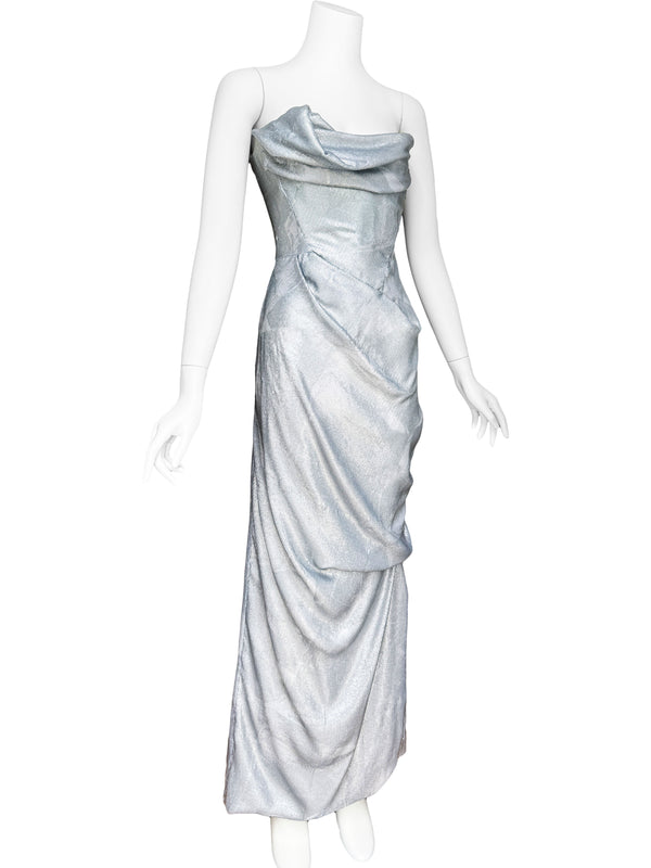 Vivienne Westwood 2012 Silver Sequin Corset Gown
