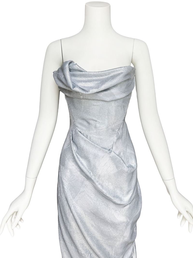 Vivienne Westwood 2012 Silver Sequin Corset Gown