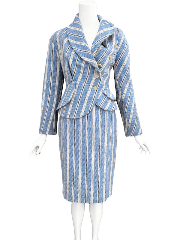 Vivienne Westwood  A/W 1996 “Storm in a Teacup” Blue Striped Suit
