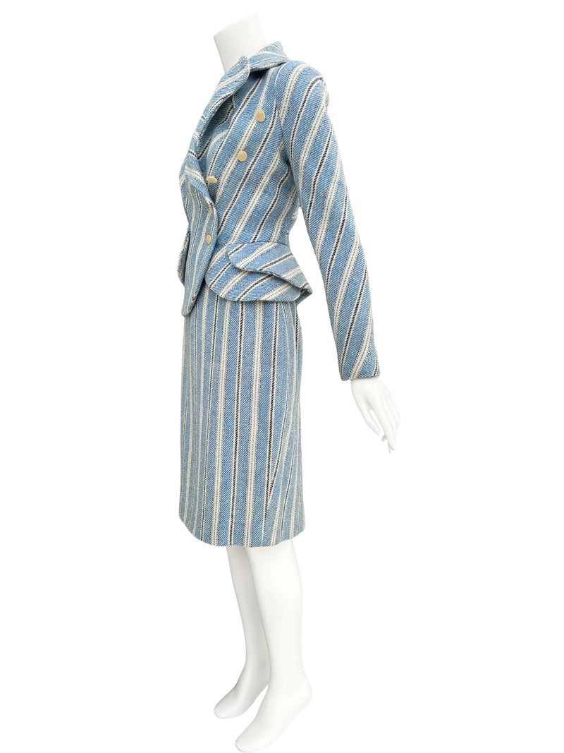 Vivienne Westwood  A/W 1996 “Storm in a Teacup” Blue Striped Suit