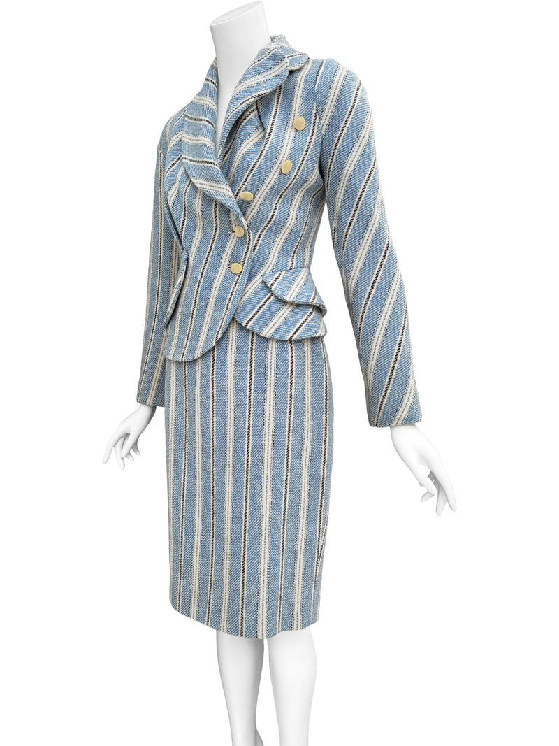 Vivienne Westwood  A/W 1996 “Storm in a Teacup” Blue Striped Suit