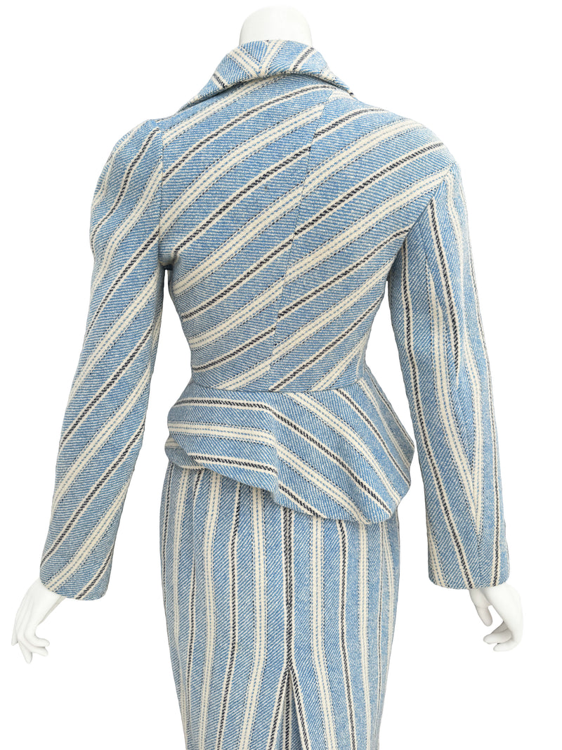 Vivienne Westwood  A/W 1996 “Storm in a Teacup” Blue Striped Suit